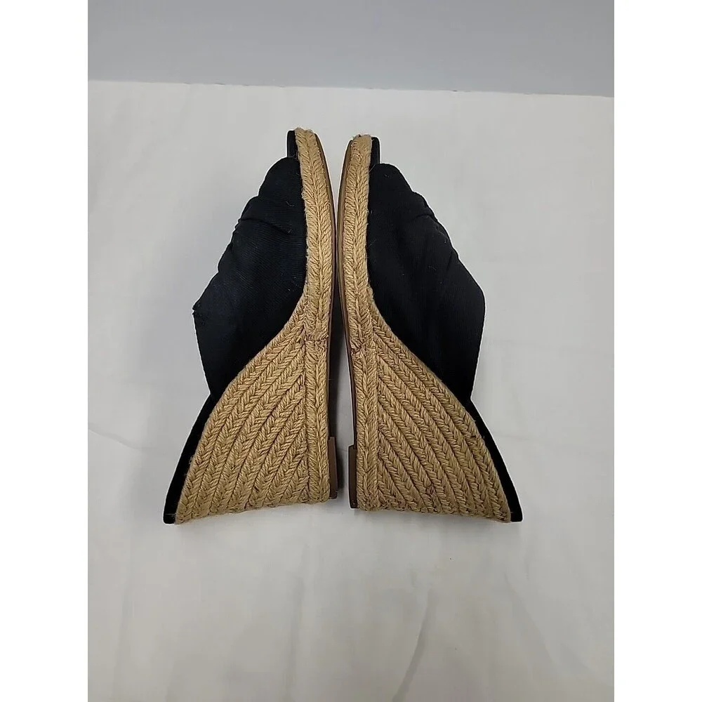 Circus By Sam Edelman Women's 10 Knot Espadrille‎ Wedge Clog Mules Sandals Black